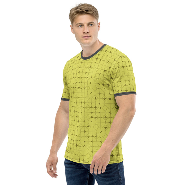 Premium Men's Jersey - Yellow-Grey Circle