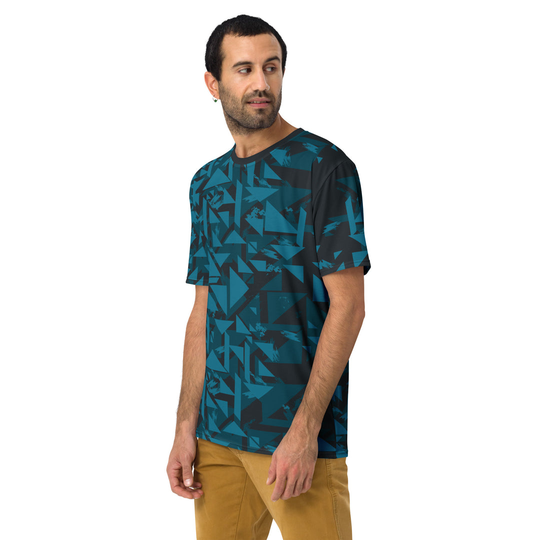 Premium Men's Jersey - Turquoise-Black Triangle