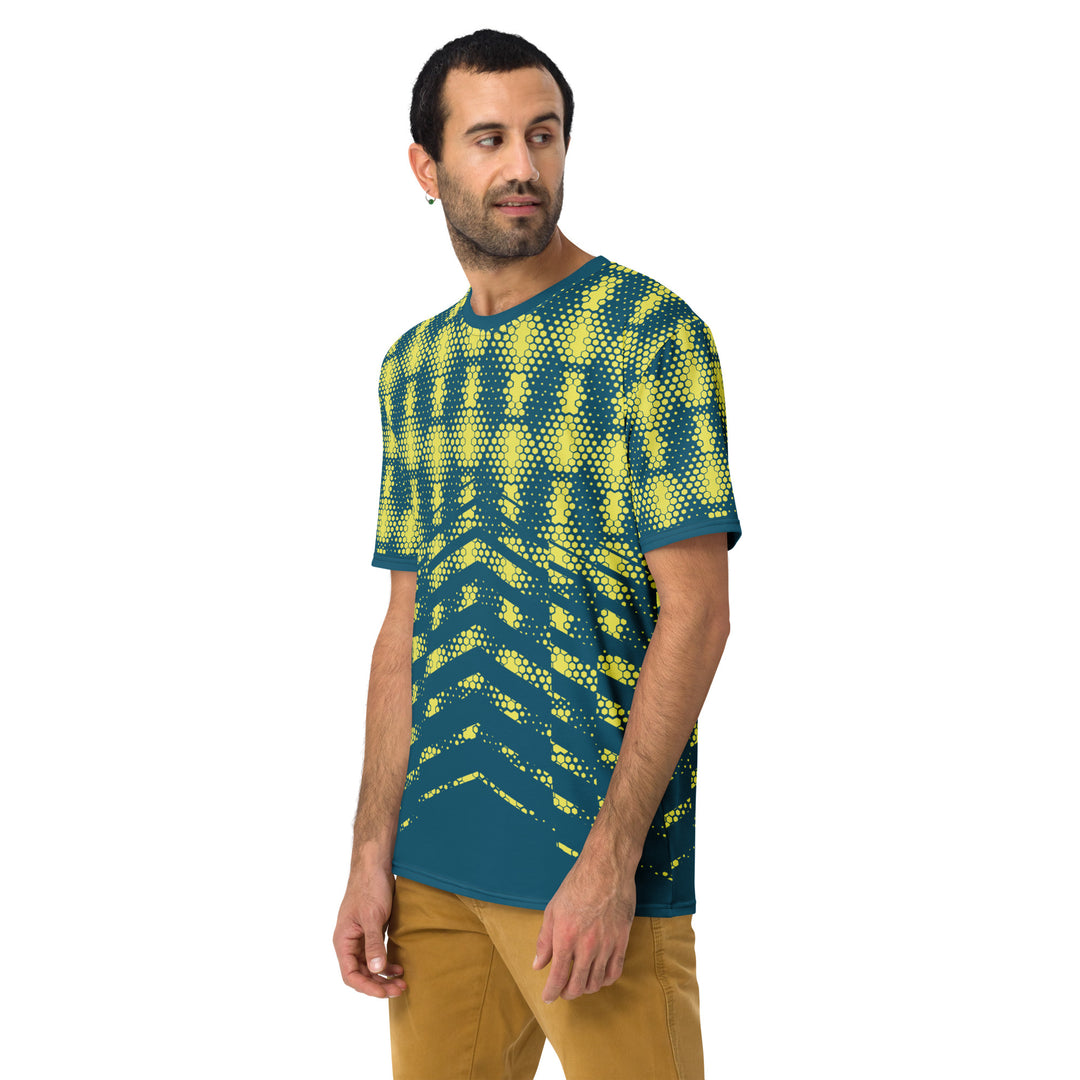 Premium Men's Jersey - Green-Yellow Hexagon