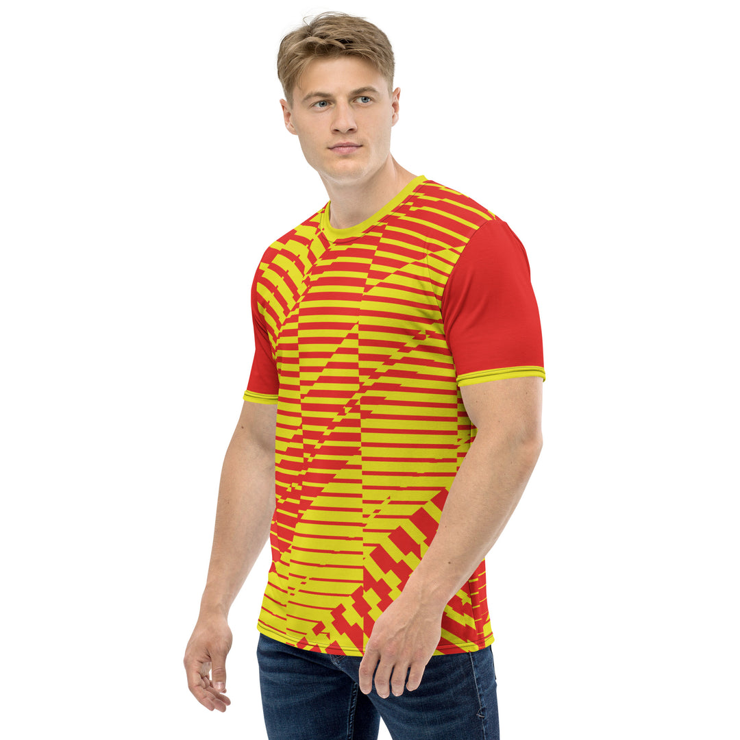 Premium Men's Jersey - Red-Yellow Spin