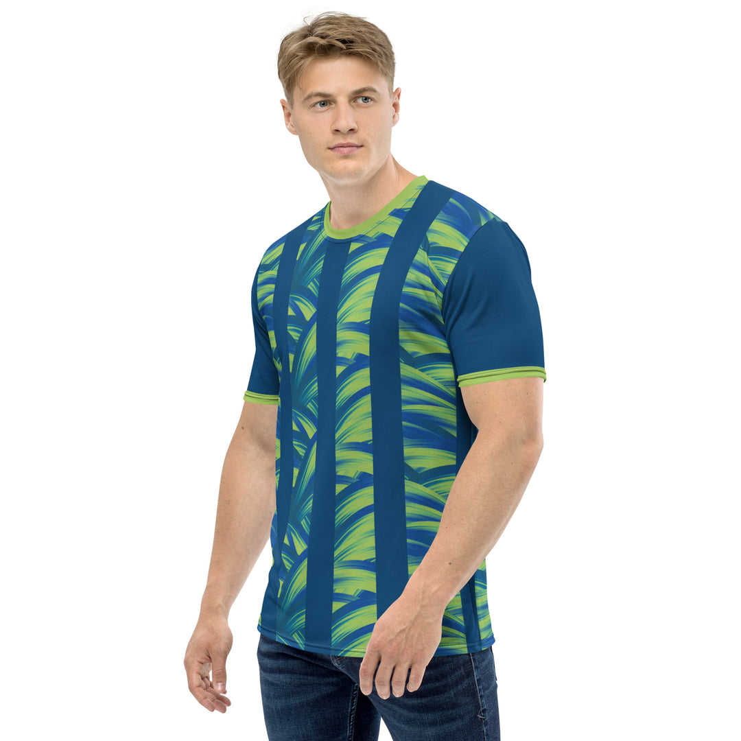 Premium Men's Jersey - Blue-Green Jungle