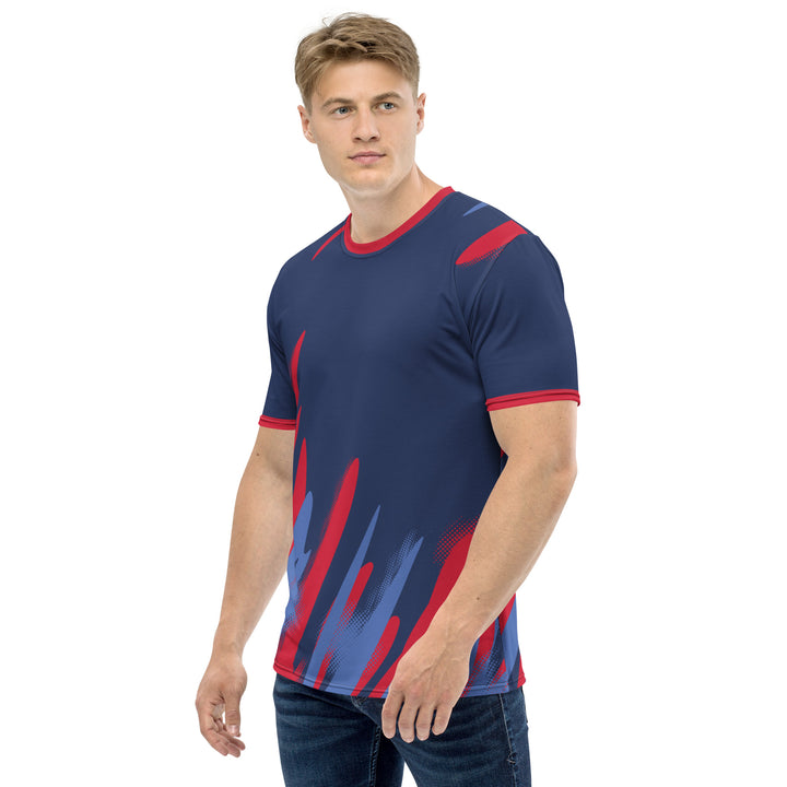 Premium Men's Jersey - Blue-Red Sketch