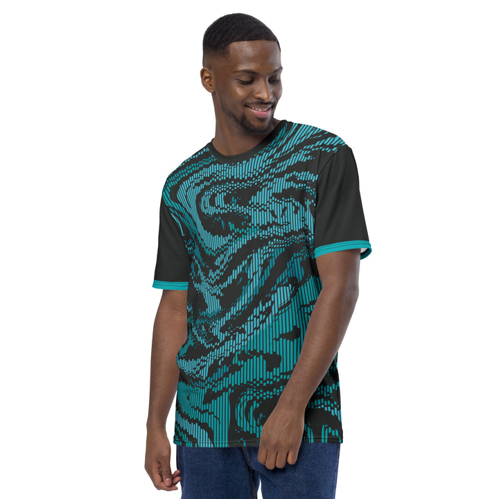 Premium Men's Jersey - Turquoise-Grey Scramble