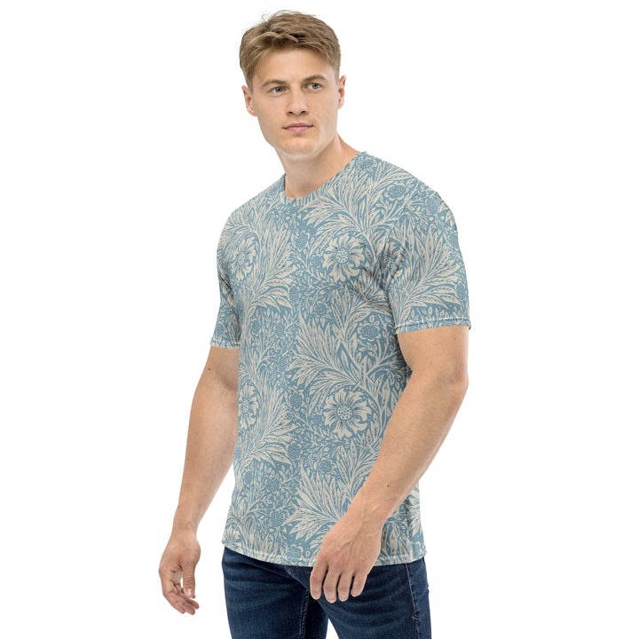 Premium Men's Jersey - Beige-Blue Flower