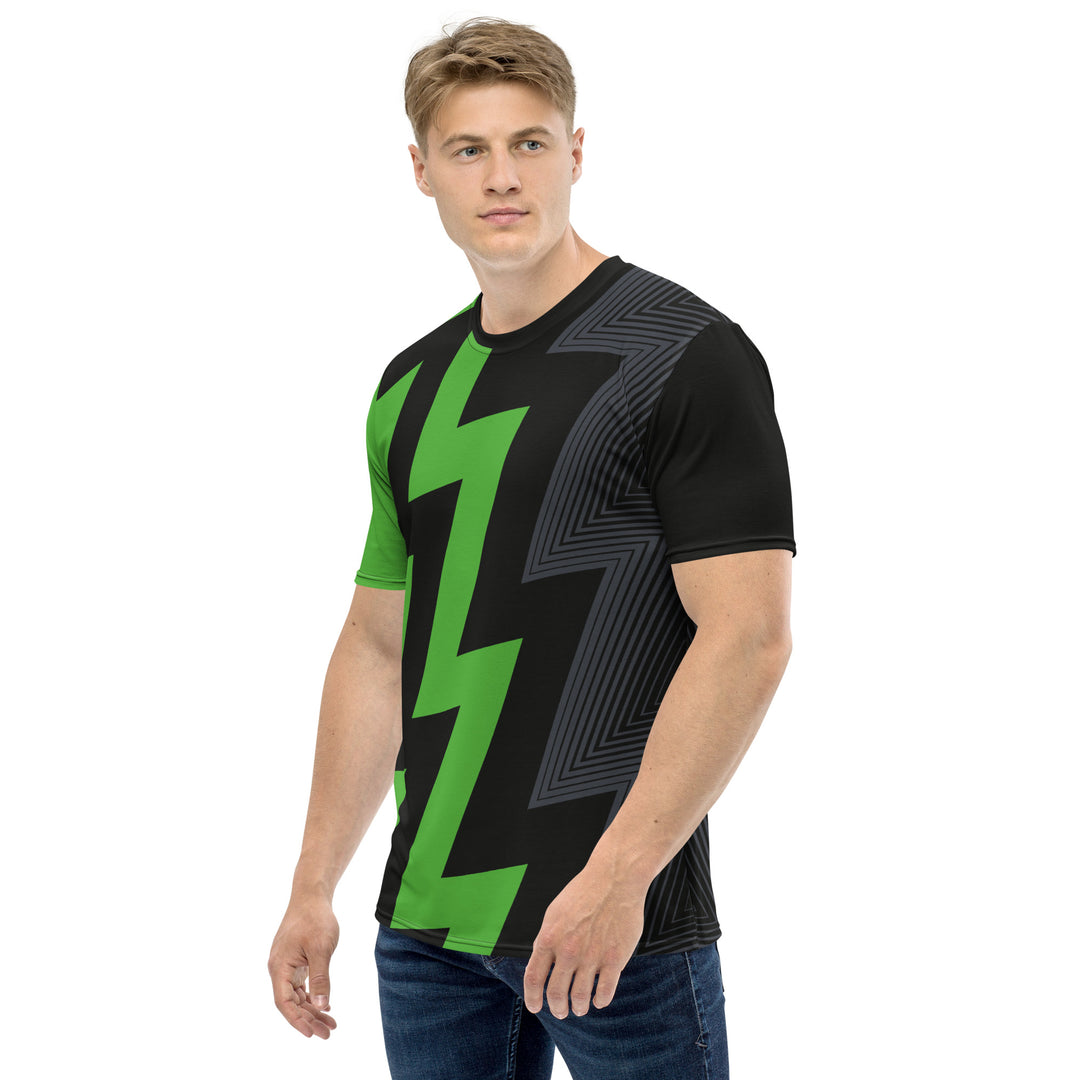 Premium Men's Jersey - Green-Grey Lightning