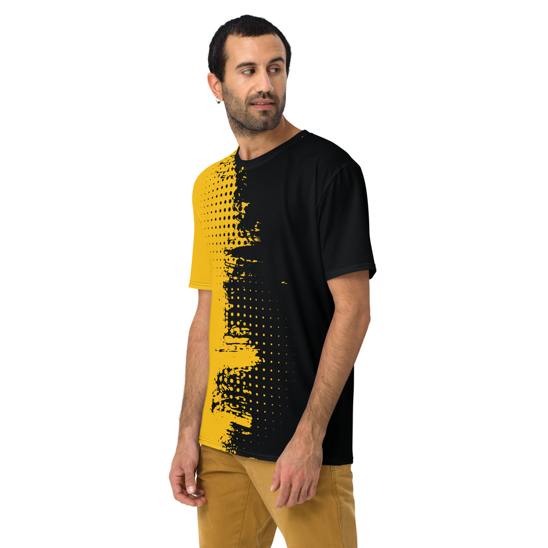 Premium Men's Jersey - Black-Yellow Grunge