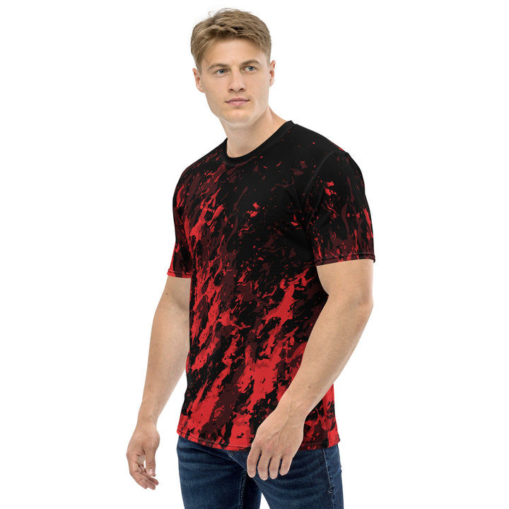 Premium Men's Jersey - Black-Red Splatter