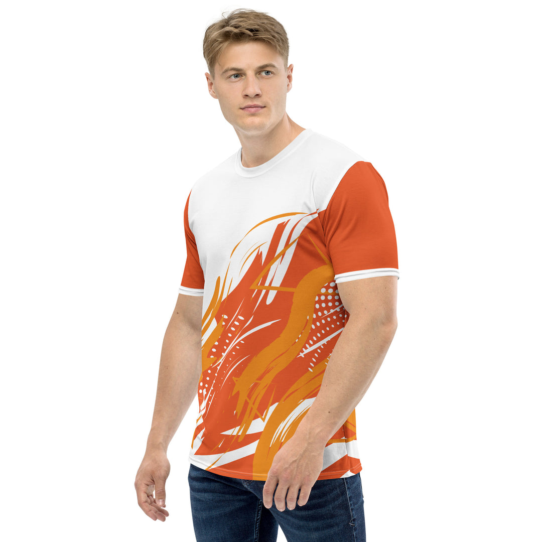 Premium Men's Jersey - White-Orange Flame