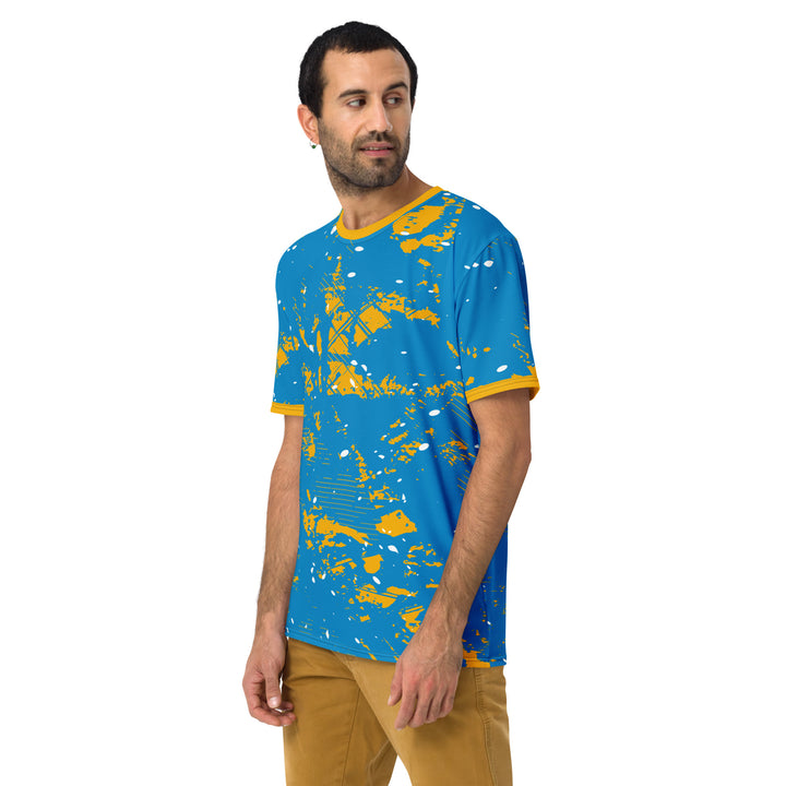 Premium Men's Jersey - Turquoise-Yellow Particle