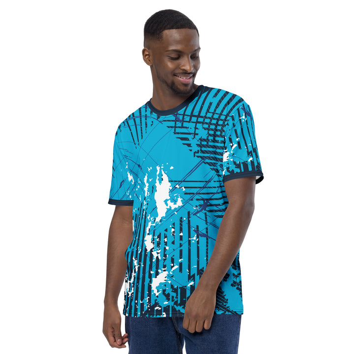 Premium Men's Jersey - Turquoise-White Flame