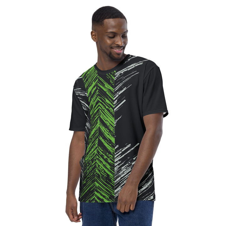 Premium Men's Jersey - Black-Green Tracks