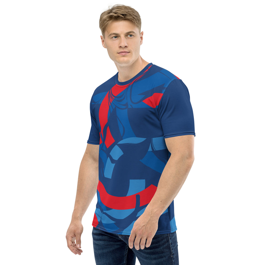 Premium Men's Jersey - Blue-Red Illusion