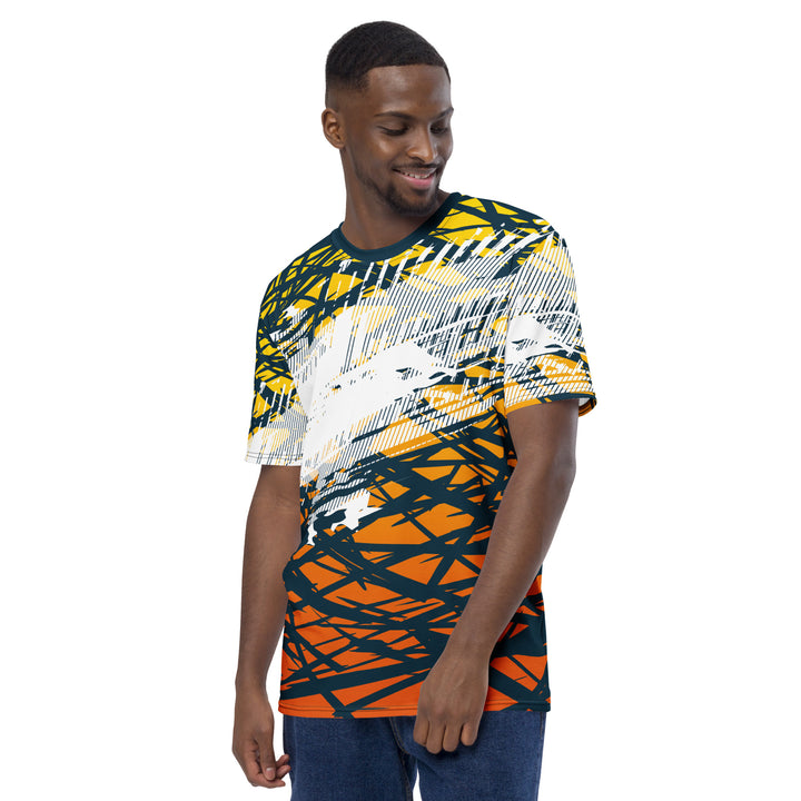 Premium Men's Jersey - Orange-White Wire