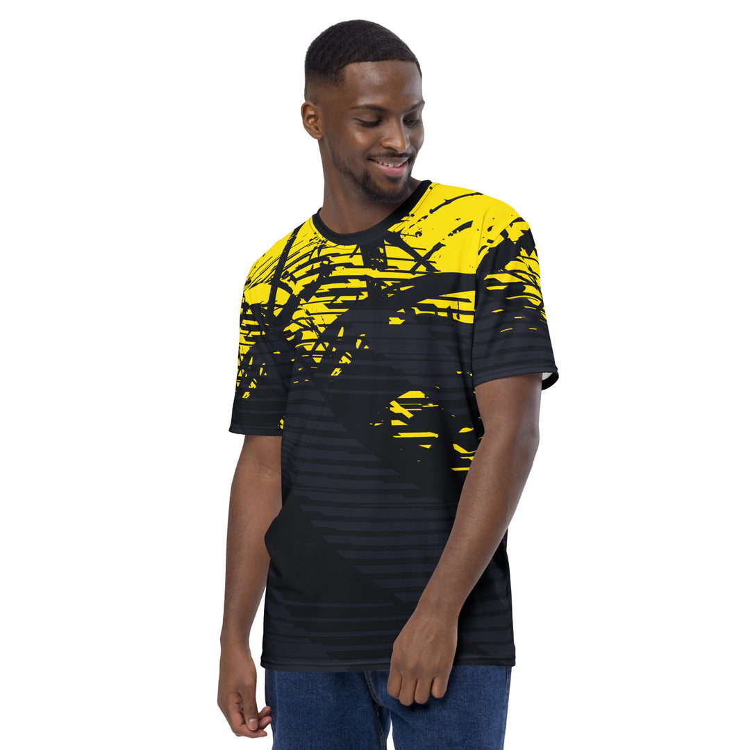 Premium Men's Jersey - Grey-Yellow Shape