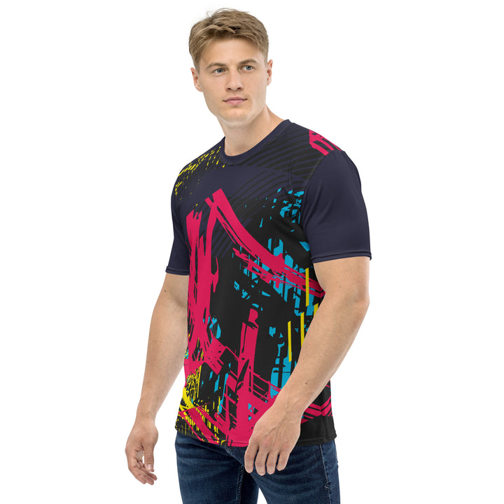 Premium Men's Jersey - Grey-Pink Graffiti