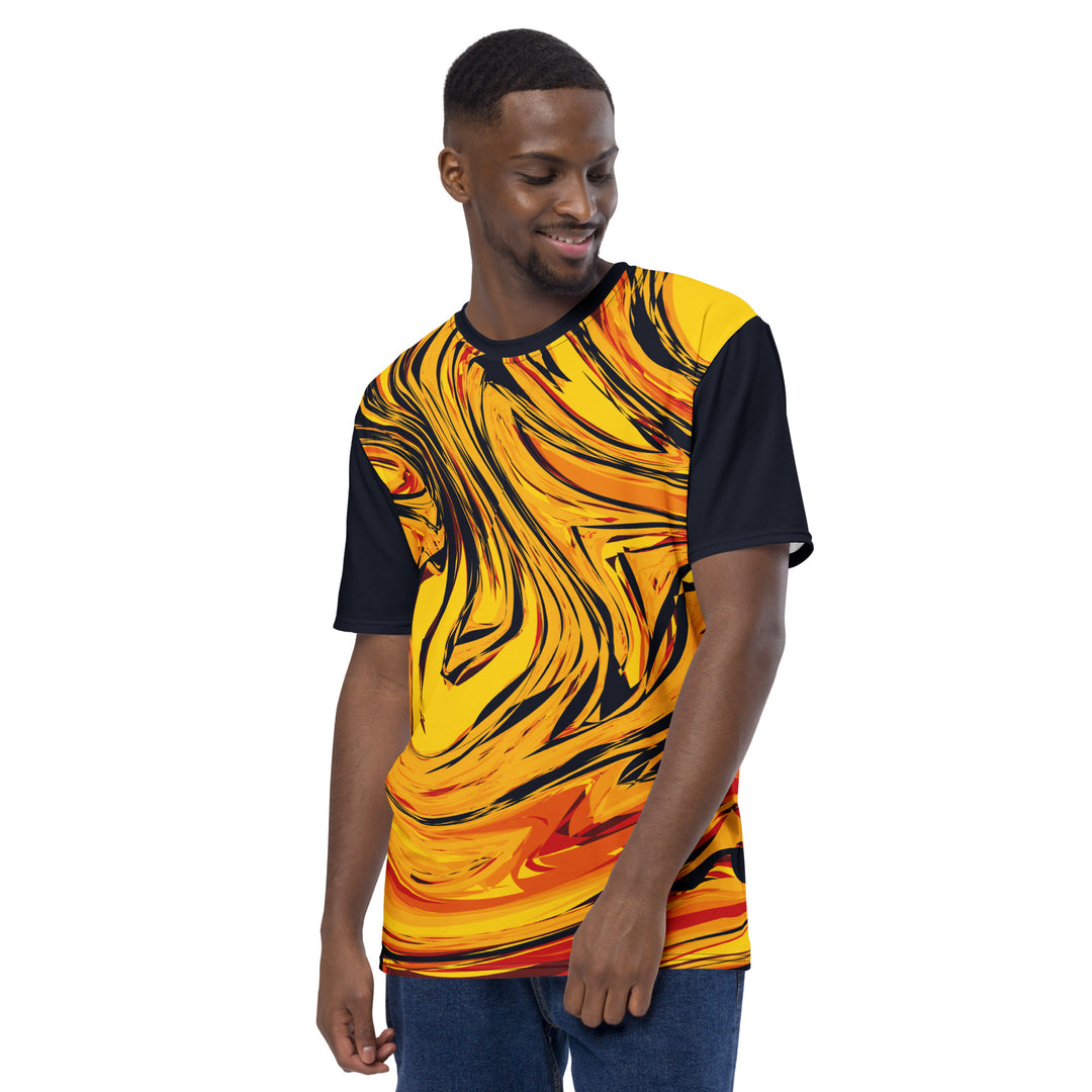 Premium Men's Jersey - Orange-Black Lava