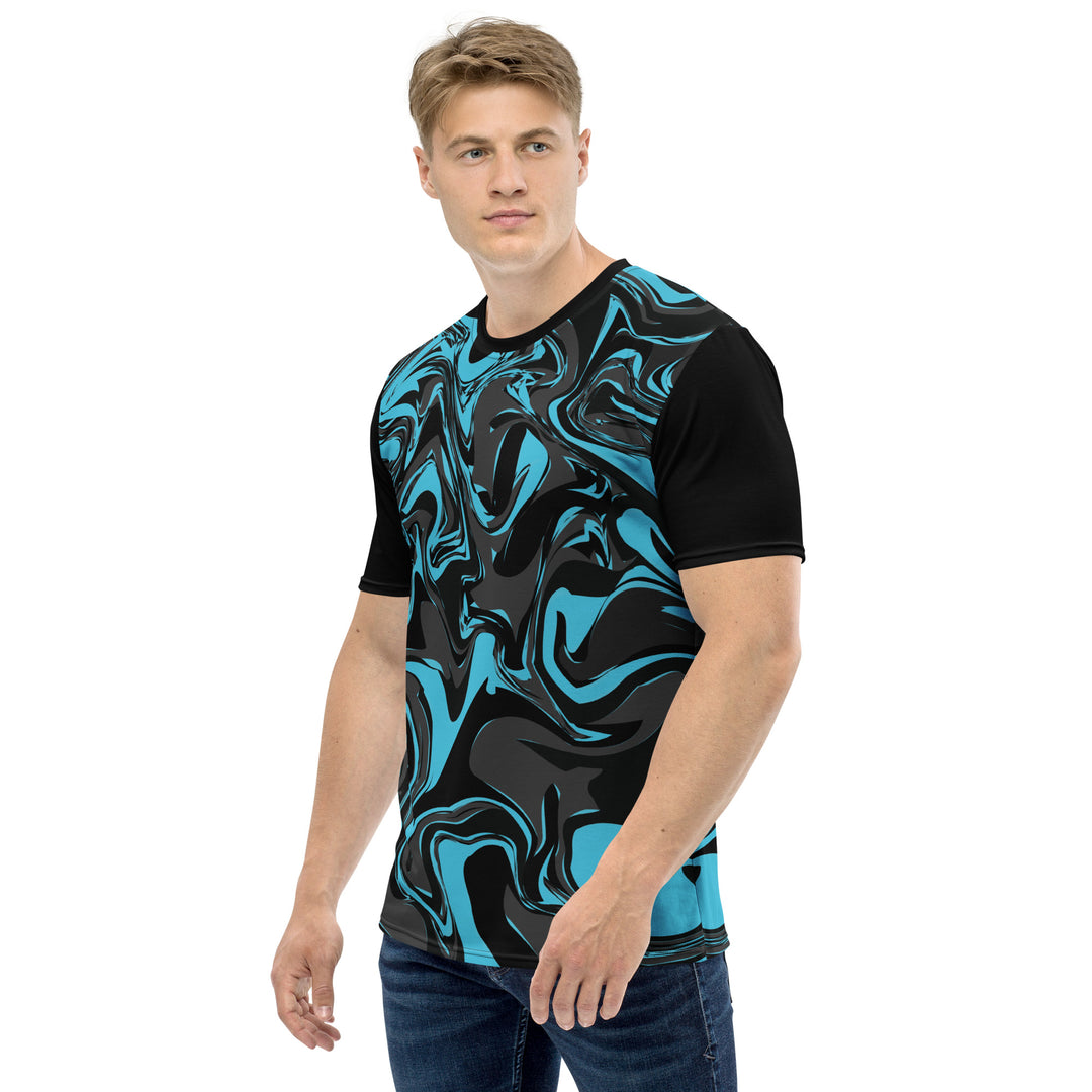 Premium Men's Jersey - Black-Blue Bluff