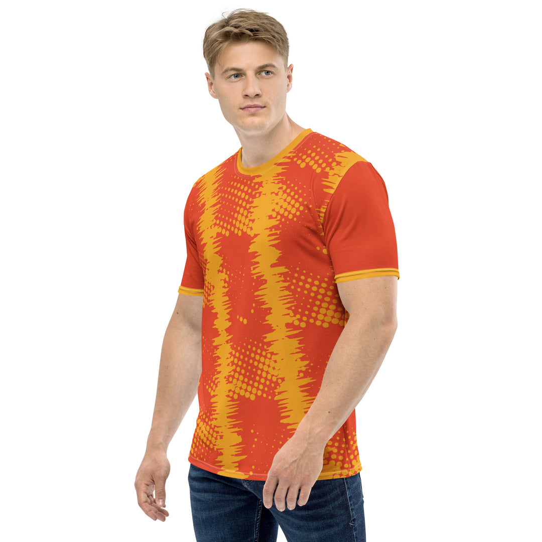 Premium Men's Jersey - Orange-Yellow Grunge