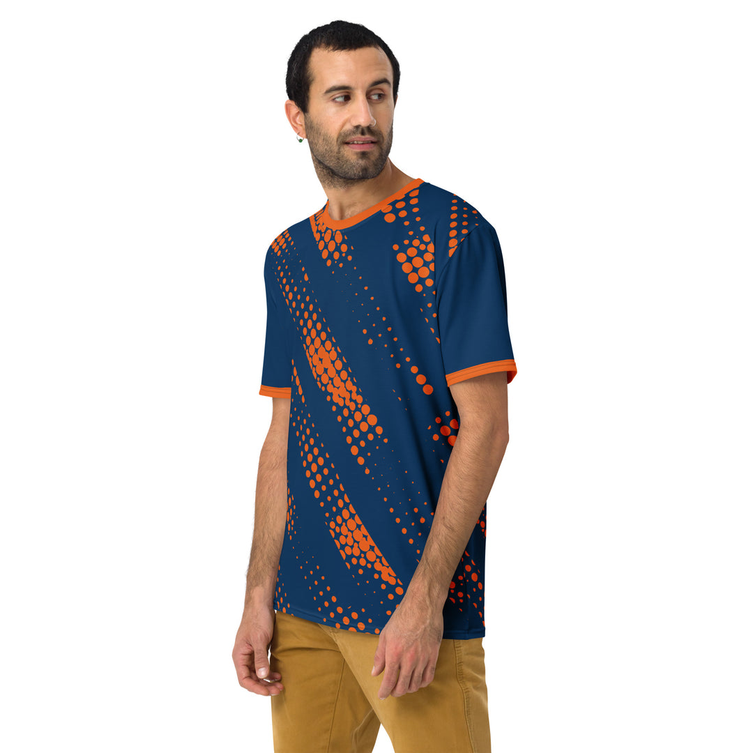 Premium Men's Jersey - Blue-Orange Halftone