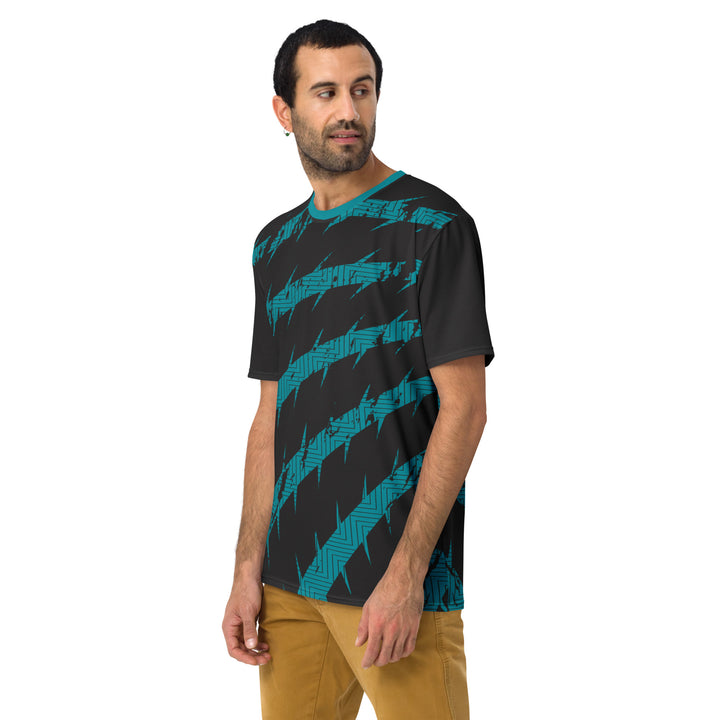 Premium Men's Jersey - Black-Turquoise Spike