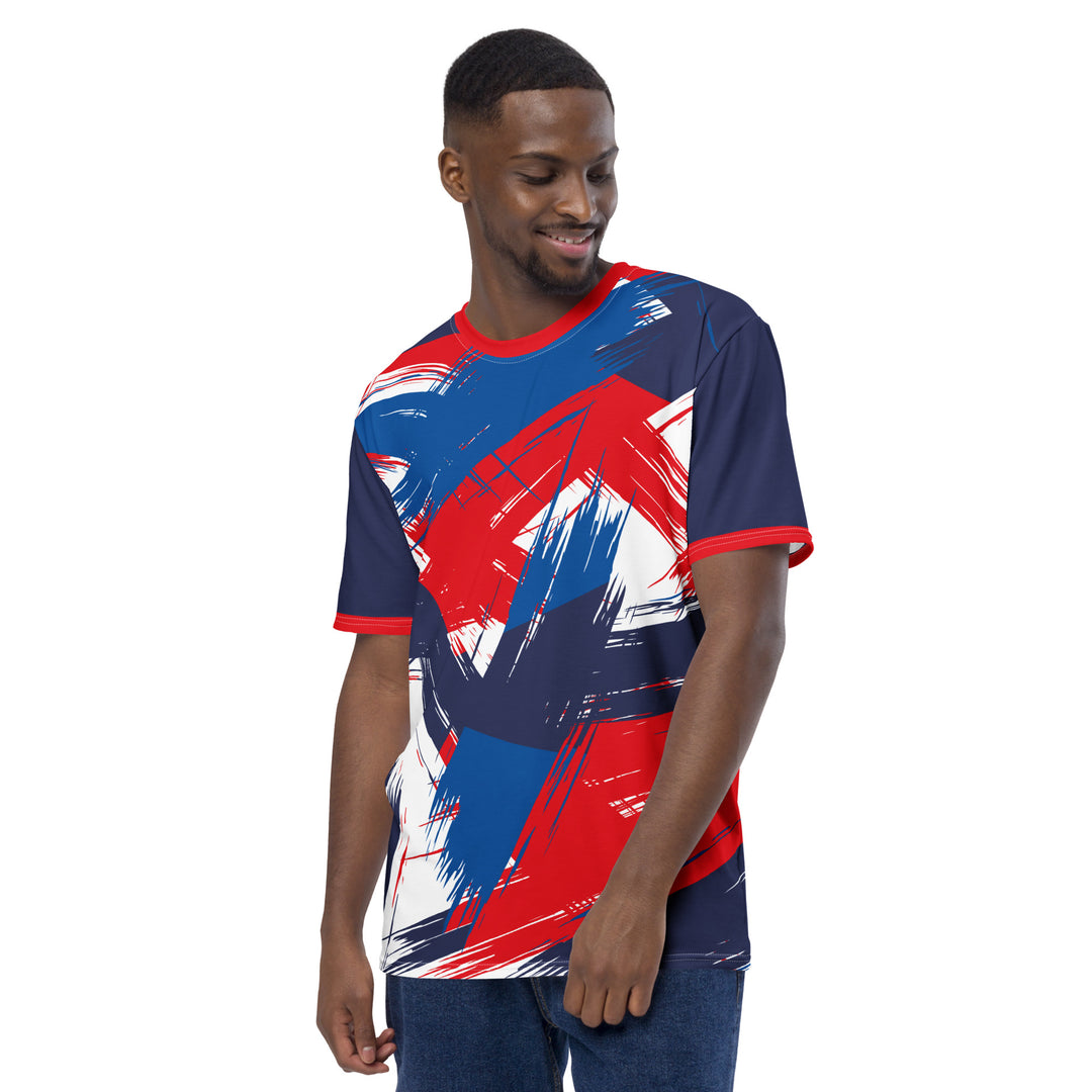 Premium Men's Jersey - Blue-Red Clutter