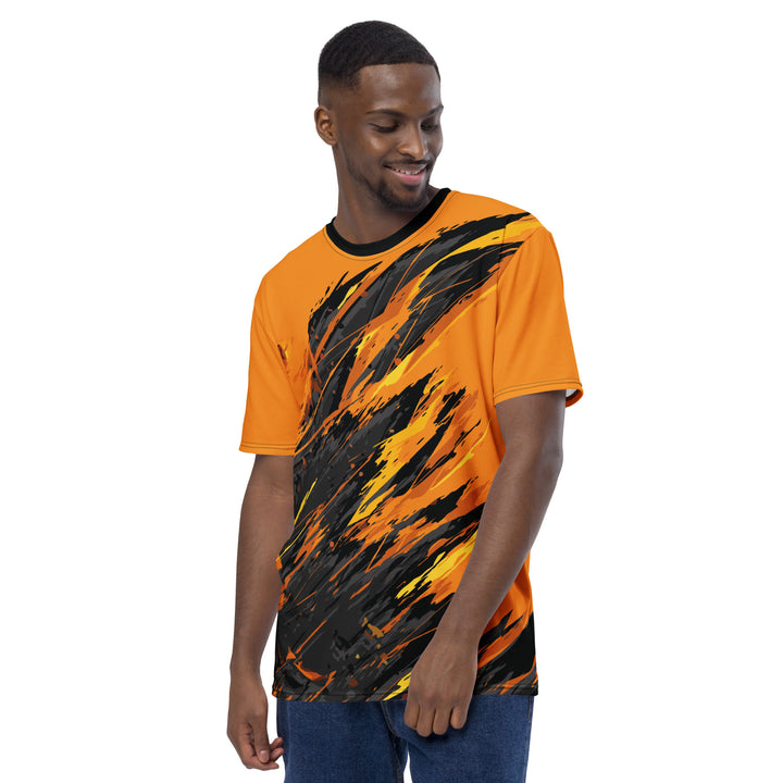 Premium Men's Jersey - Black-Orange Scratch