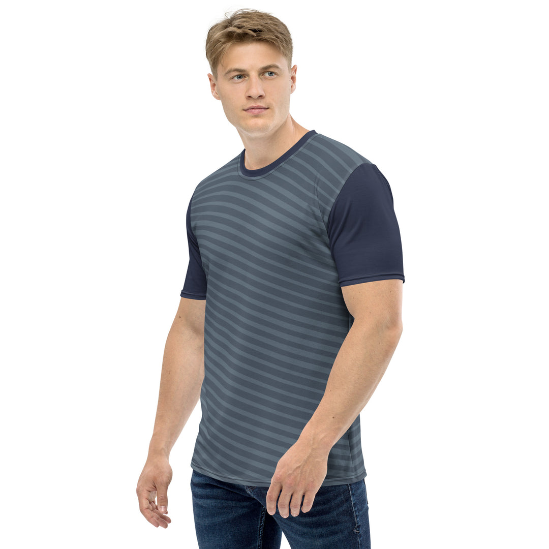 Premium Men's Jersey - Grey-Purple Stripes