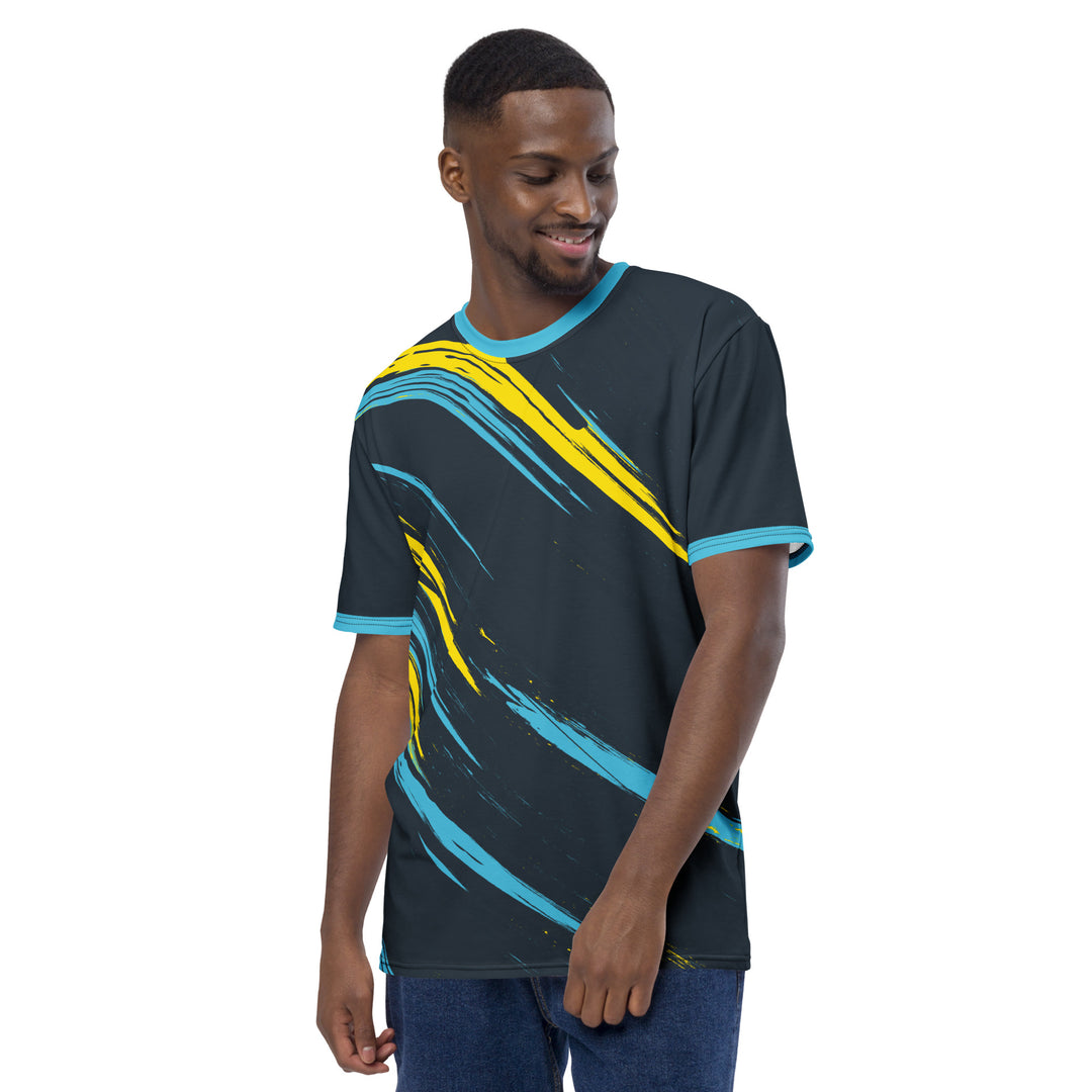 Premium Men's Jersey - Yellow-Blue Rain