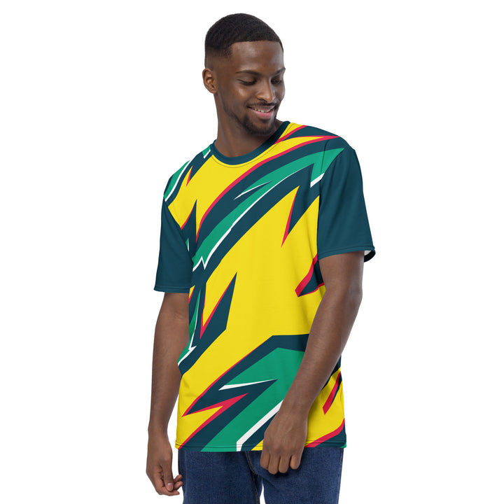 Premium Men's Jersey - Yellow-Green Graffiti