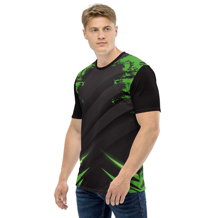 Premium Men's Jersey - Black-Green Spike