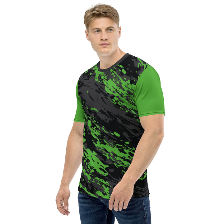 Premium Men's Jersey - Black-Green Particles