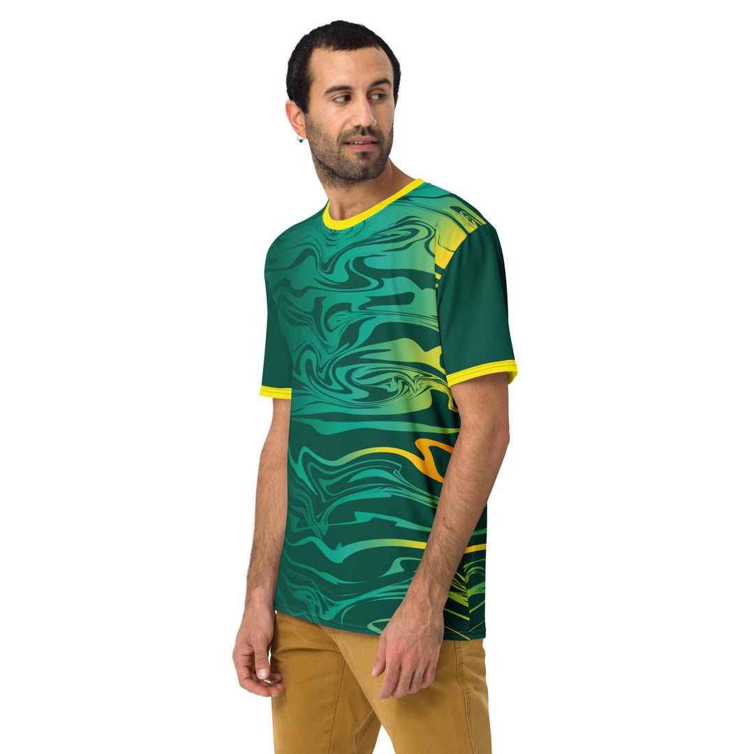 Premium Men's Jersey - Green-Yellow Smoke