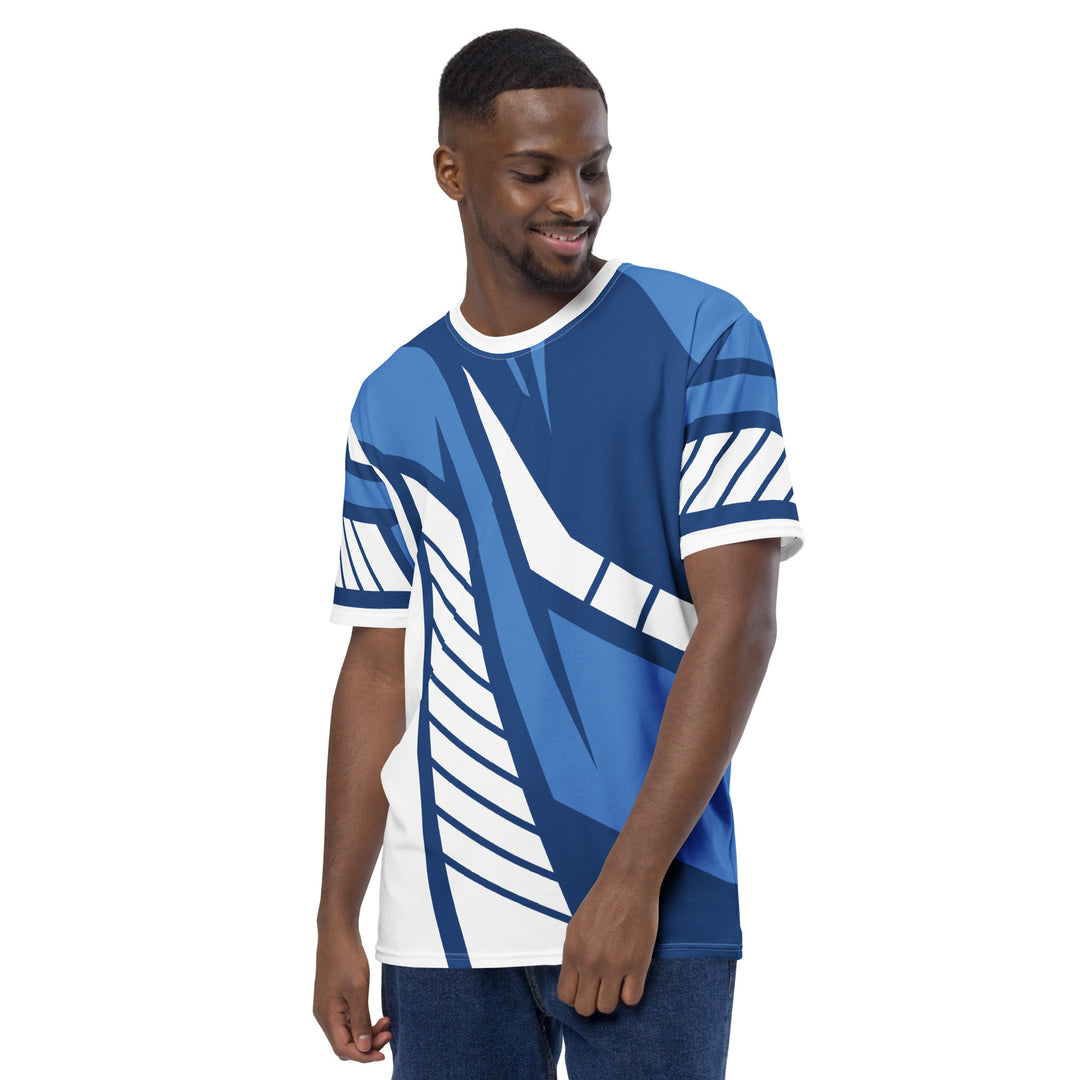 Premium Men's Jersey - Blue-White Stripes