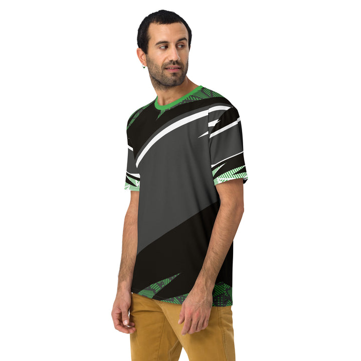 Premium Men's Jersey - Black-Green Stripes