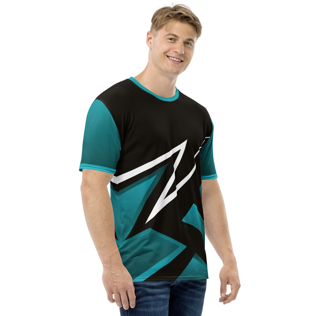 Premium Men's Jersey - Black-Turquoise Flash