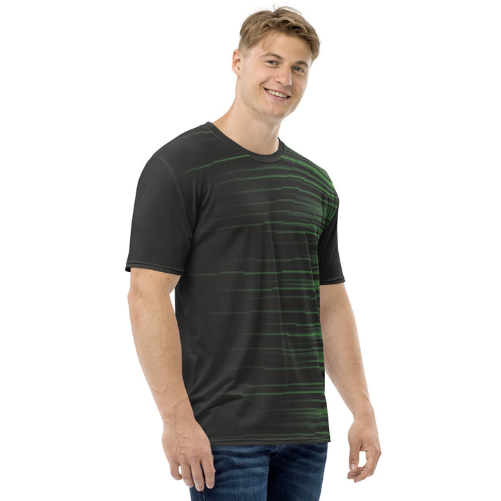 Premium Men's Jersey - Black-Green Thread