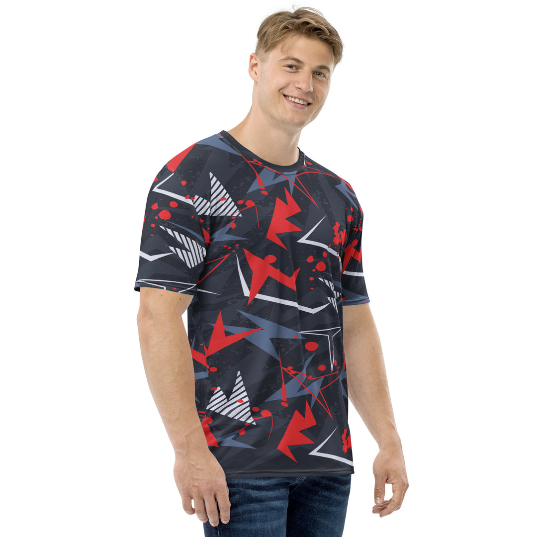 Premium Men's Jersey - Black-Red Abstract