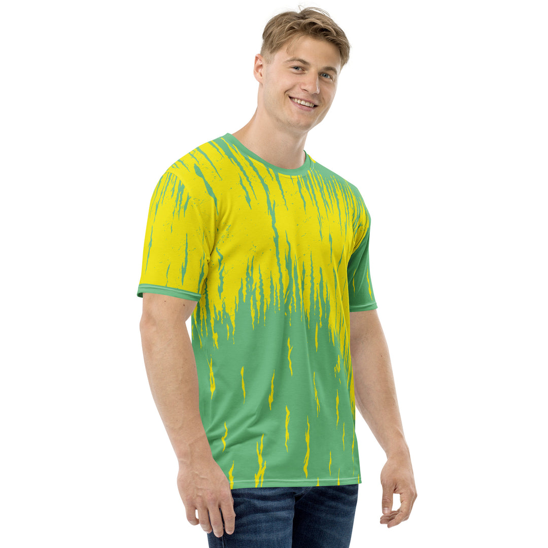 Premium Men's Jersey - Yellow-Green Flame