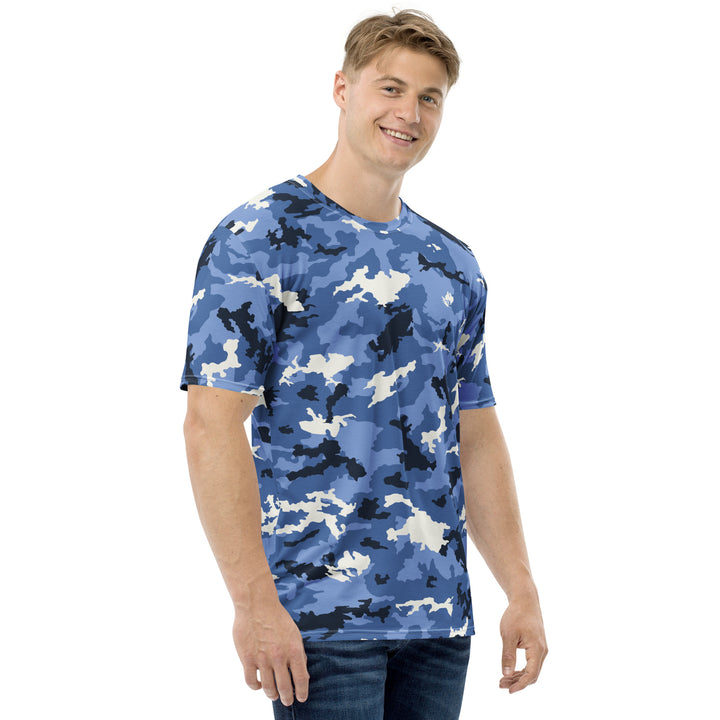 Premium Men's Jersey - White-Blue Camouflage