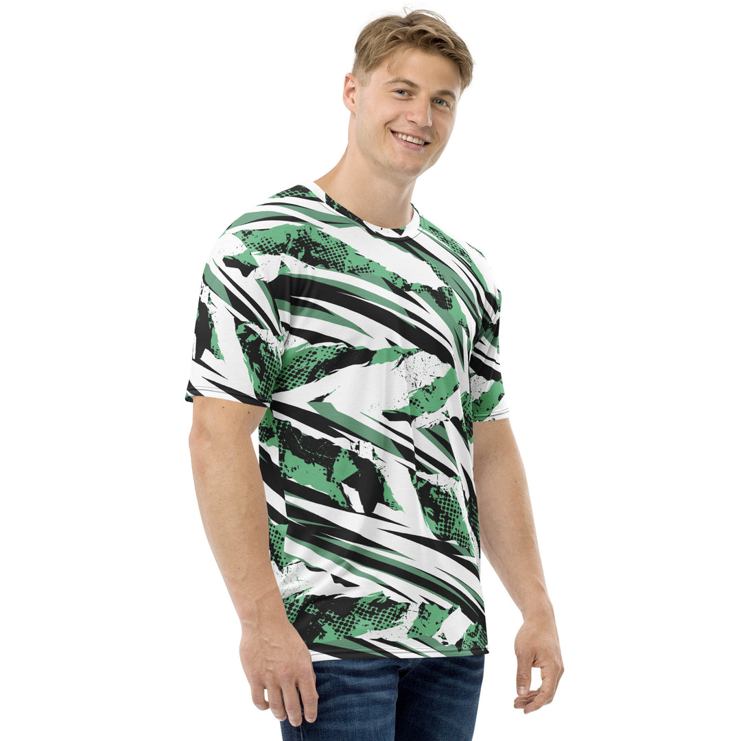 Premium Men's Jersey - White-Green Sword