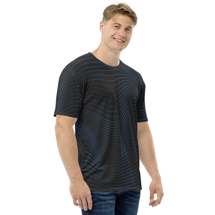 Premium Men's Jersey - Black-Blue Waves