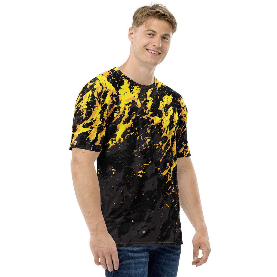 Premium Men's Jersey - Black-Yellow Fire