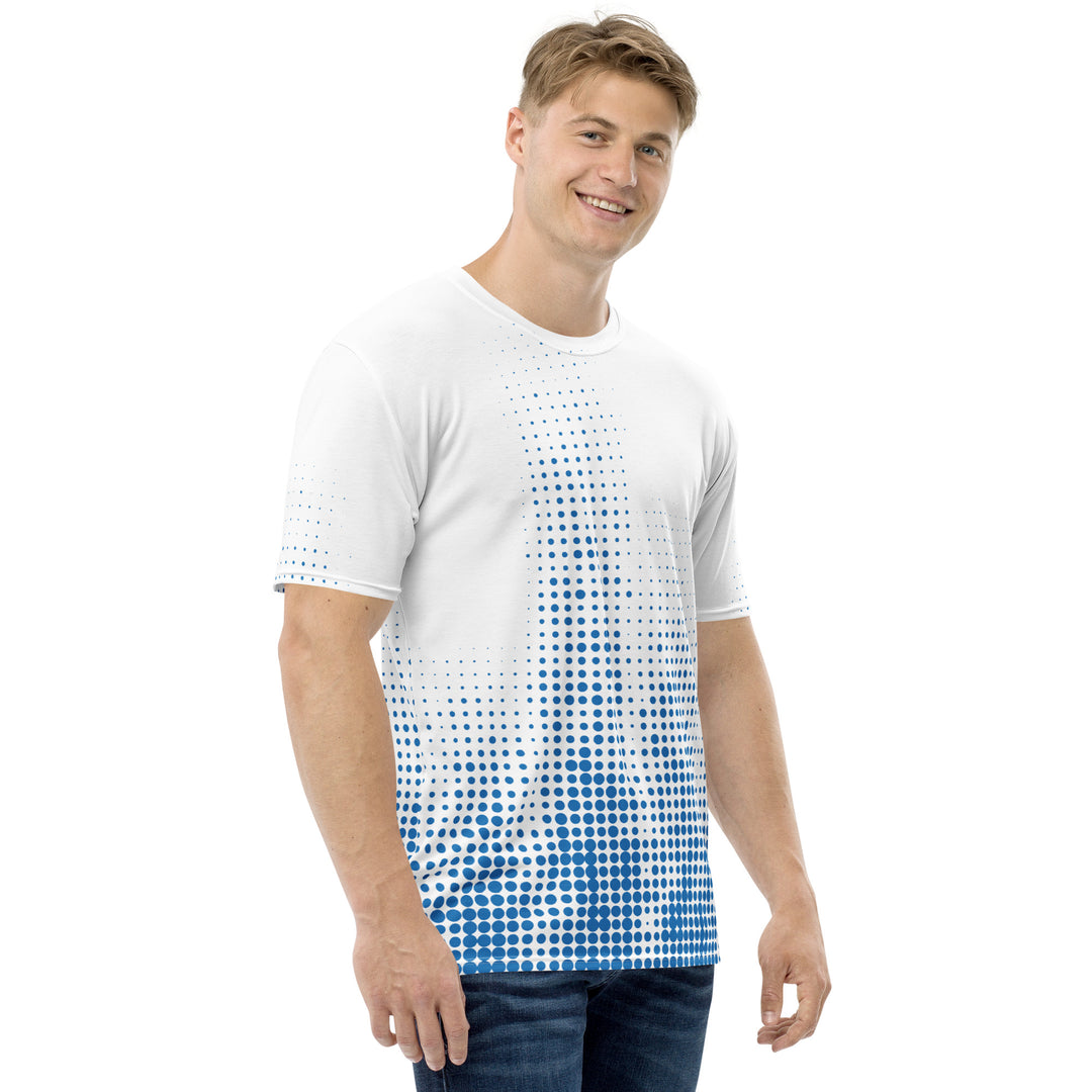 Premium Men's Jersey - White-Blue Halftone