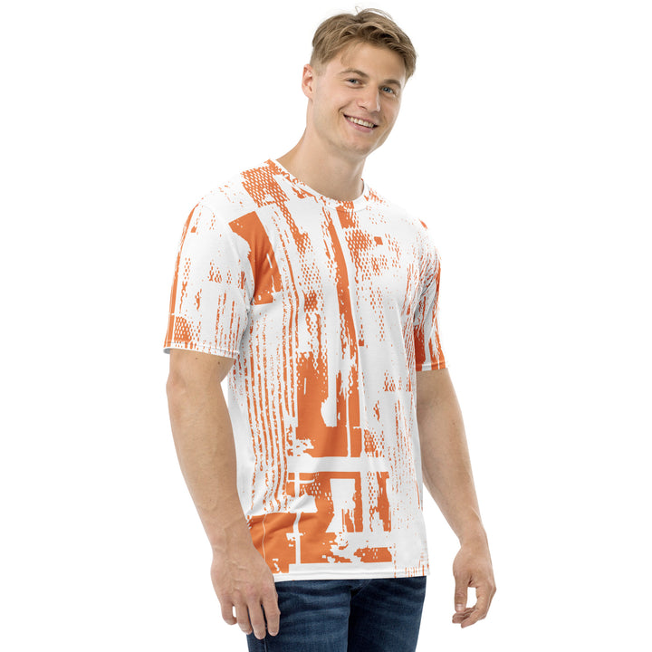 Premium Men's Jersey - White-Orange Paint