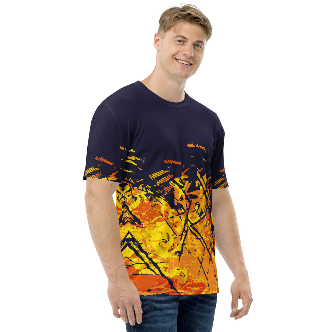 Premium Men's Jersey - Blue-Orange Fire