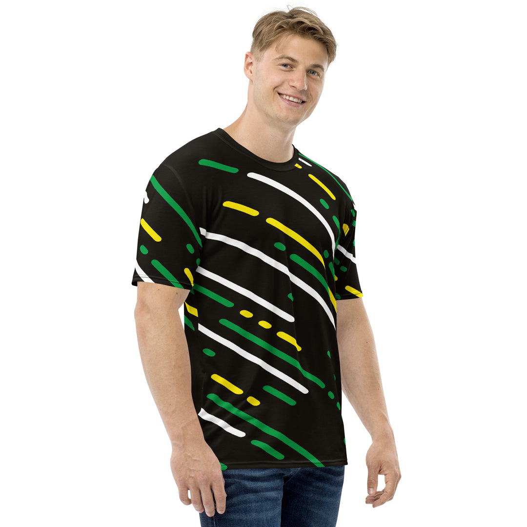 Premium Men's Jersey - Black-Green Lines