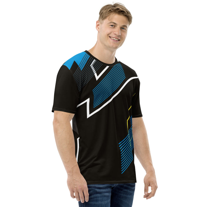 Premium Men's Jersey - Black-Blue Format