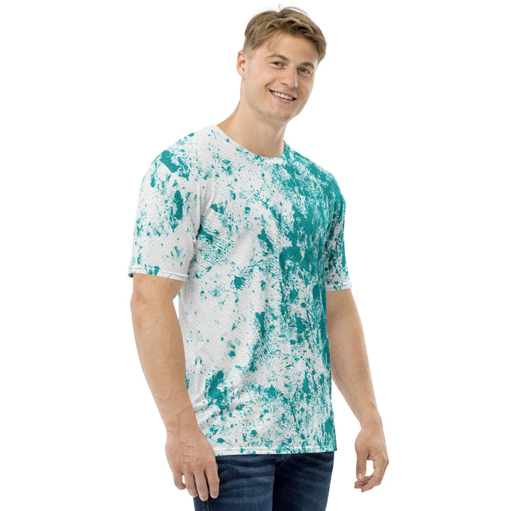 Premium Men's Jersey - White-Turquoise Paint