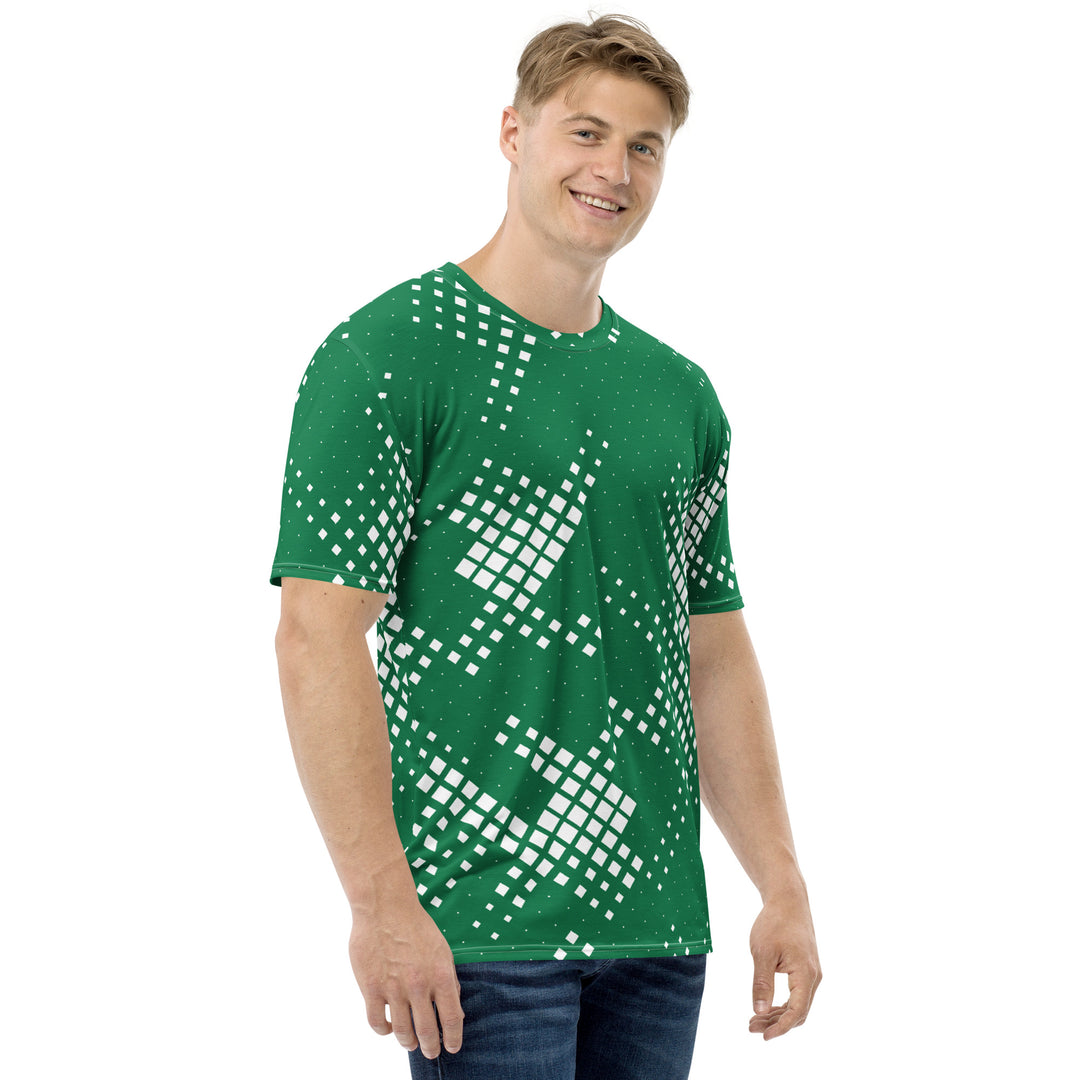 Premium Men's Jersey - Green-White Pixel