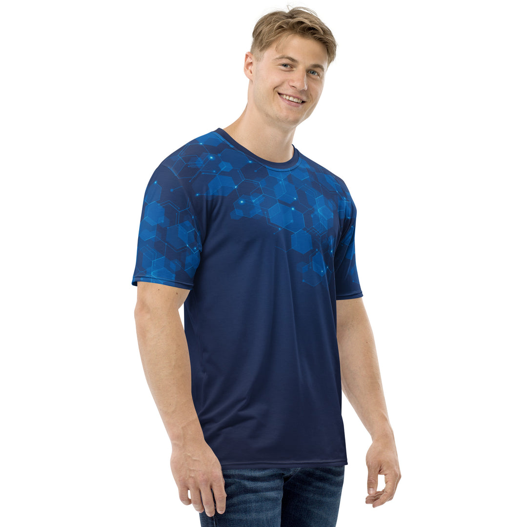 Premium Men's Jersey - Blue Hexagon